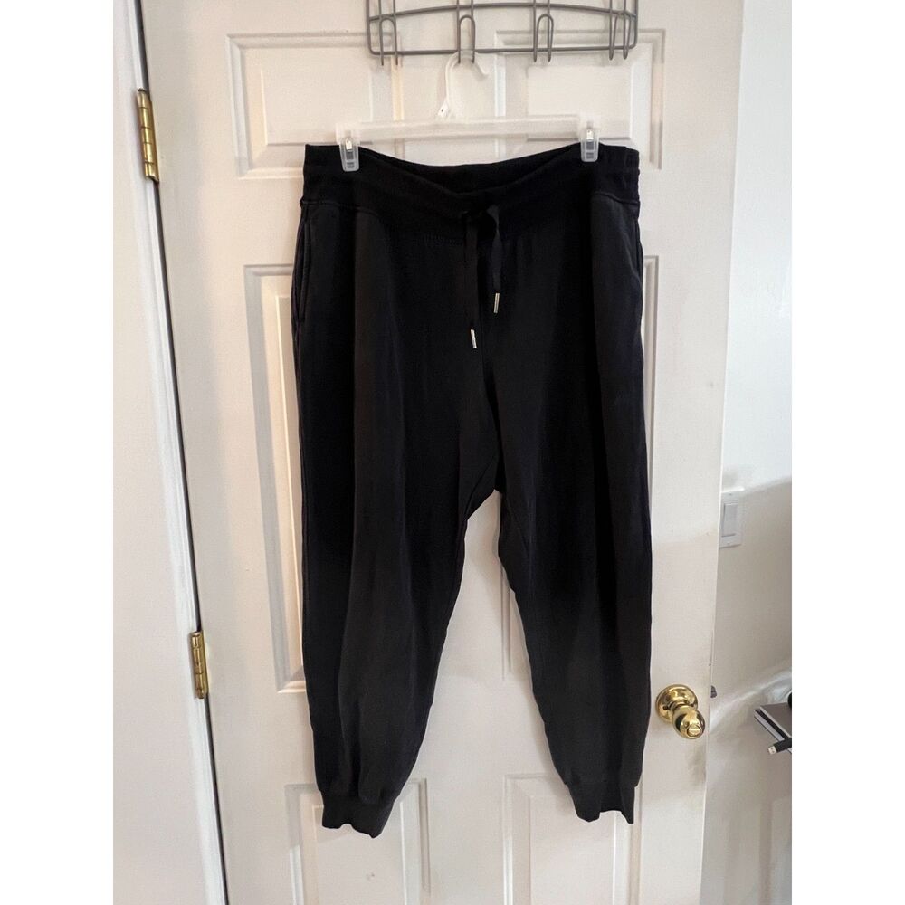 Athleta 1X Black Balance Jogger Pants Drawstring Athleisure Lounge Tencel Cozy